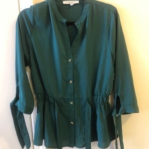 Sweet Rain teal button-down blouse